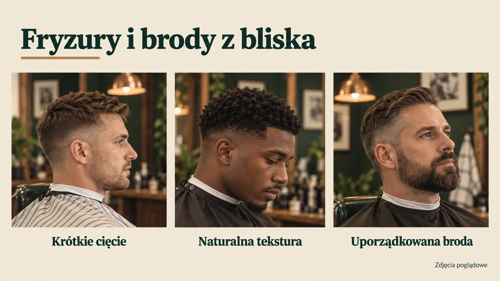 Projekt szablonu Klasyczny dla barbera — sekcja Galeria stylu