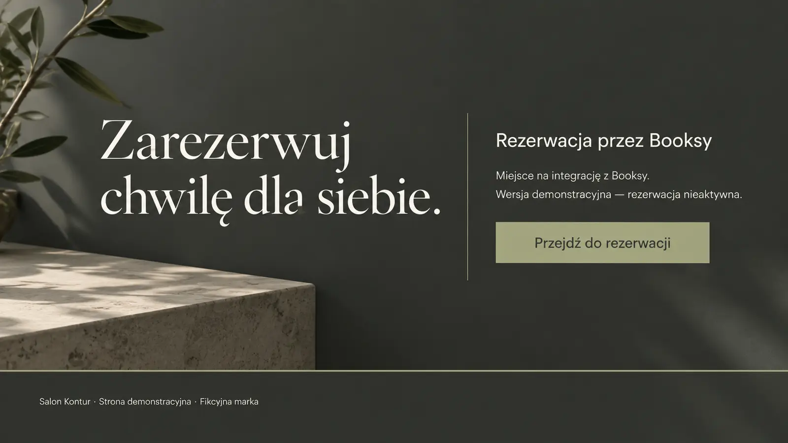 Projekt szablonu Premium dla barbera — sekcja Umów wizytę
