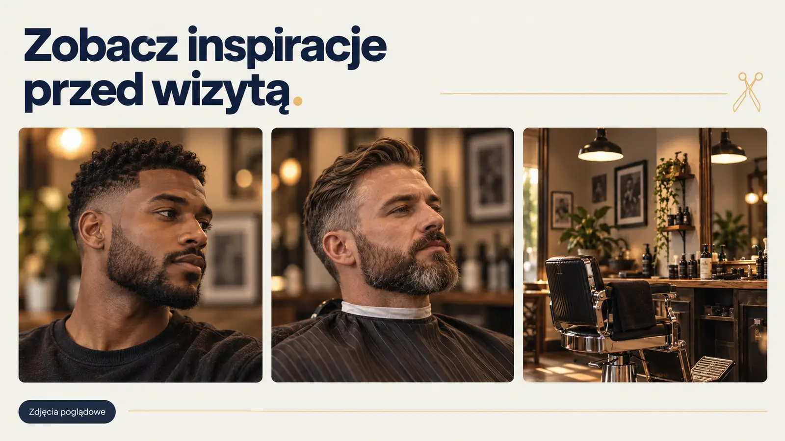 Projekt szablonu Rezerwacje dla barbera — sekcja Galeria