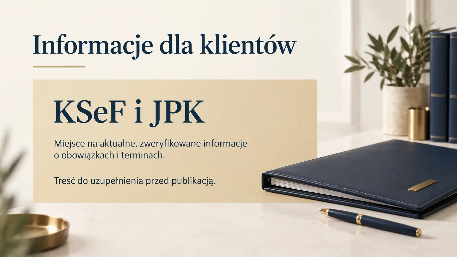 Projekt szablonu Klasyczny dla biura rachunkowego — sekcja Informacje KSeF i JPK