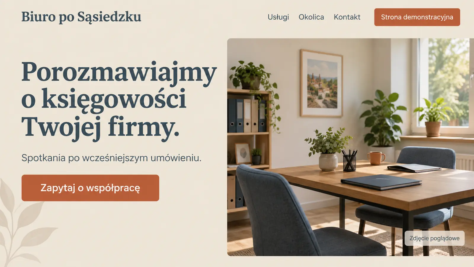 Projekt szablonu Lokalny dla biura rachunkowego — sekcja Biuro po Sąsiedzku