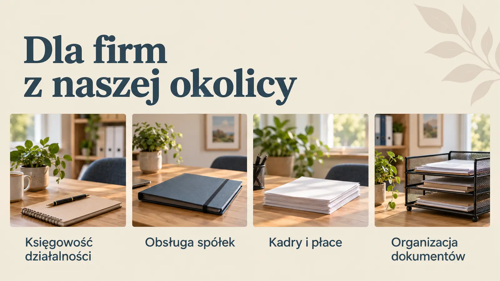 Projekt szablonu Lokalny dla biura rachunkowego — sekcja Oferta dla firm