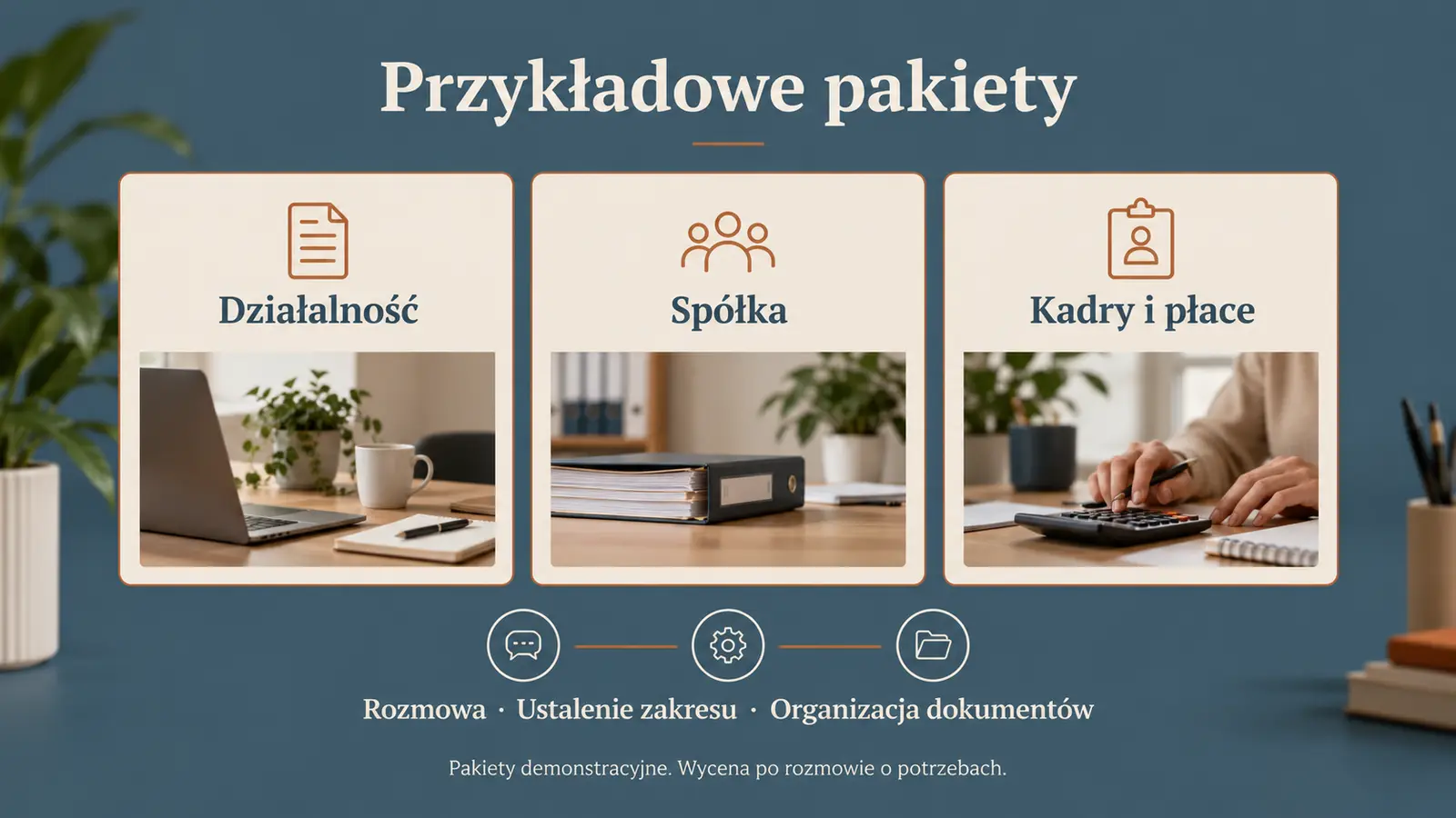 Projekt szablonu Lokalny dla biura rachunkowego — sekcja Pakiety i współpraca