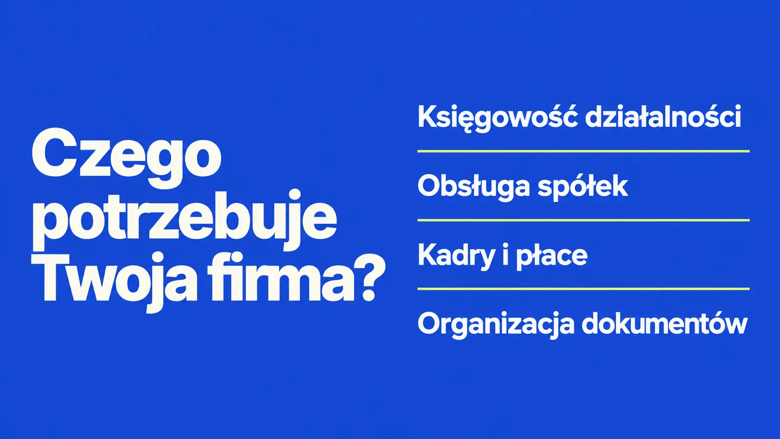 Projekt szablonu Nowoczesny dla biura rachunkowego — sekcja Zakres obsługi
