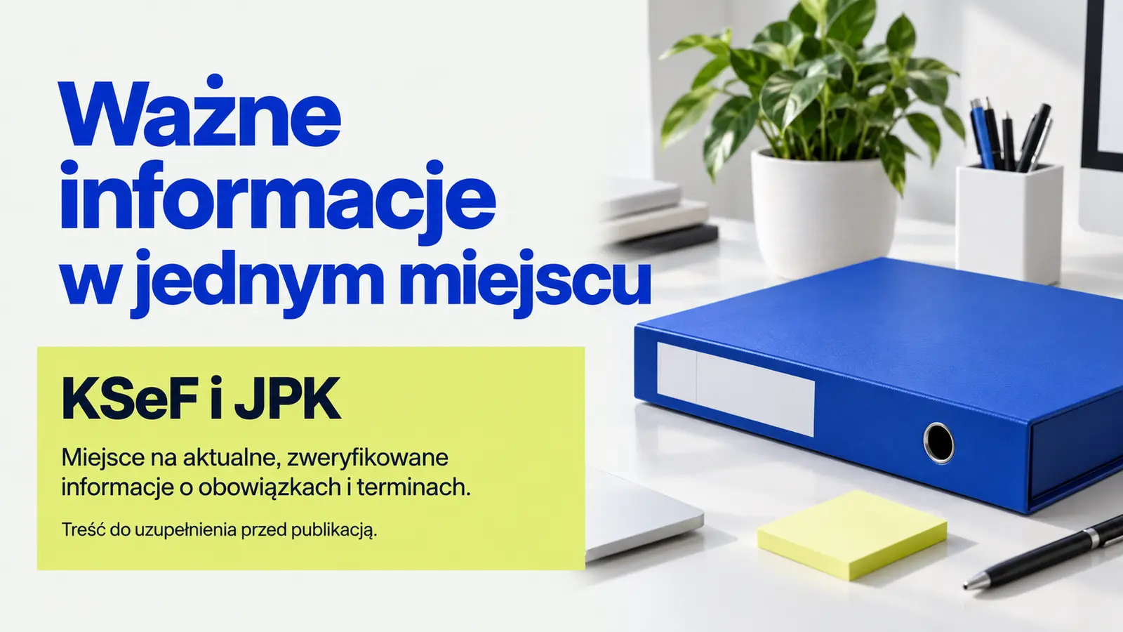 Projekt szablonu Nowoczesny dla biura rachunkowego — sekcja Aktualne informacje