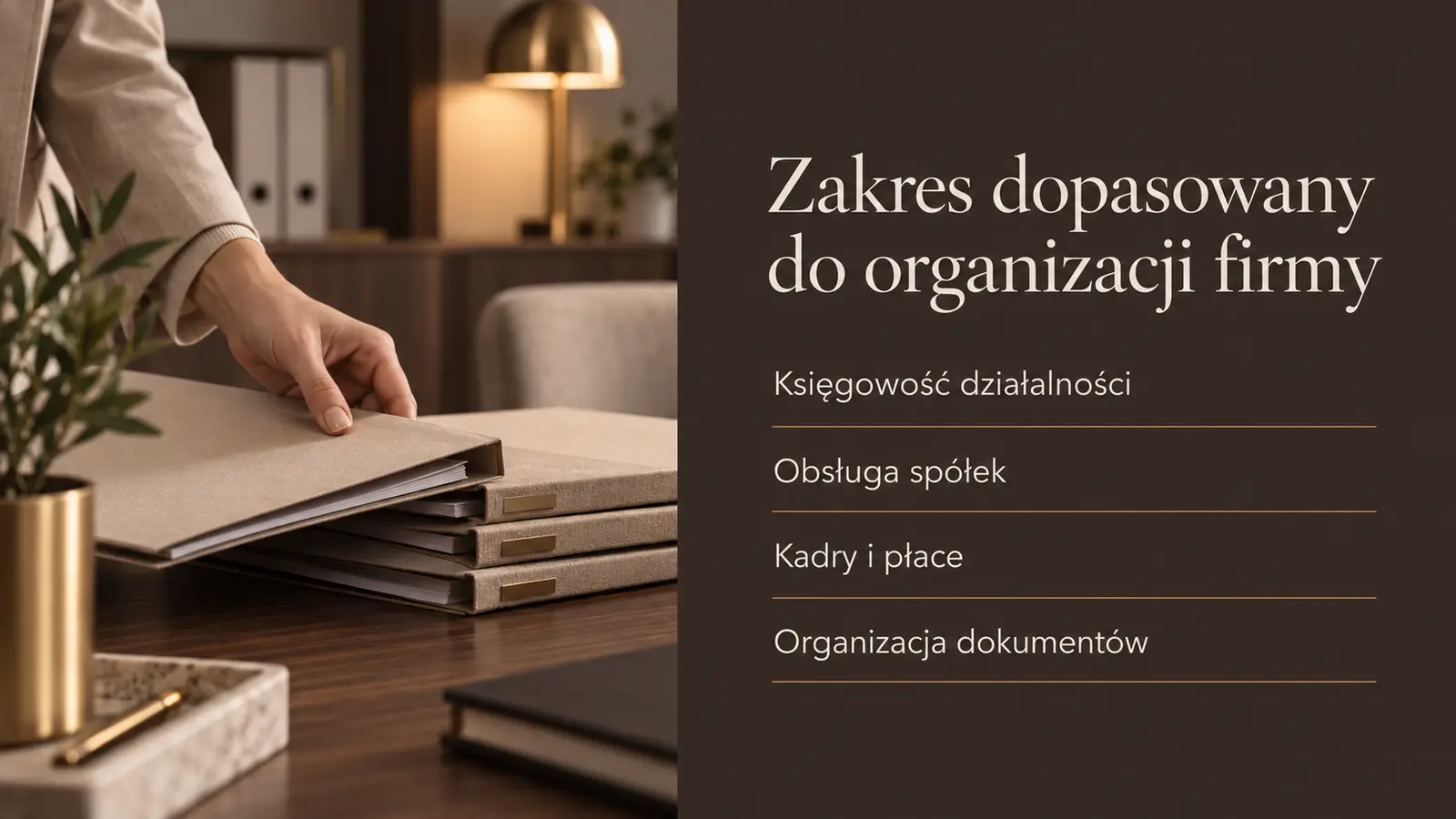 Projekt szablonu Premium dla biura rachunkowego — sekcja Zakres współpracy