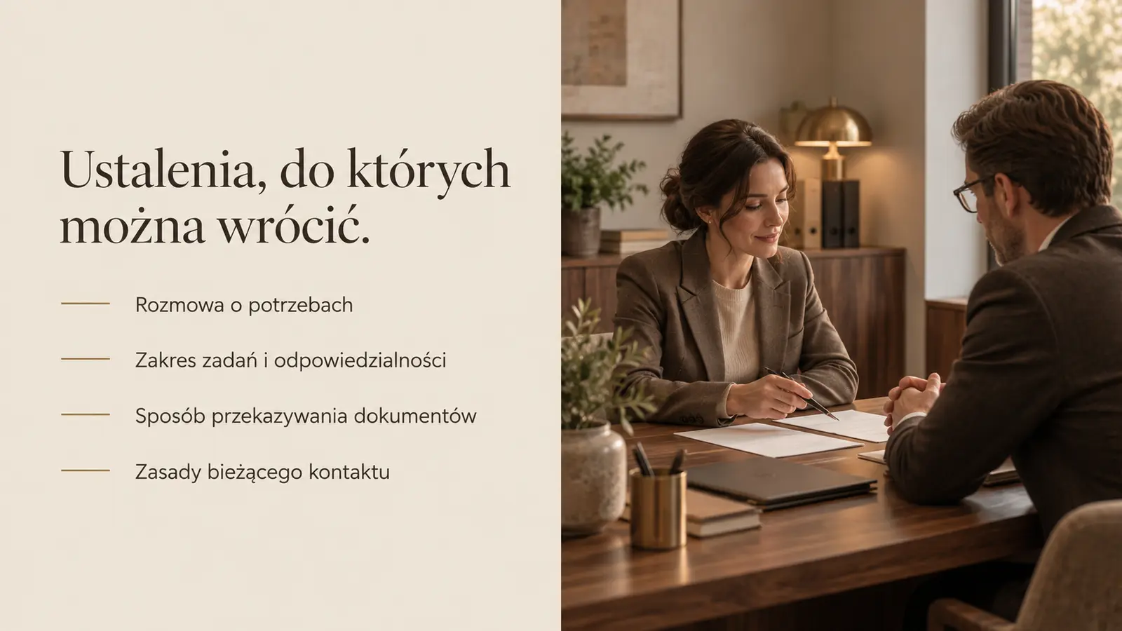 Projekt szablonu Premium dla biura rachunkowego — sekcja Organizacja współpracy