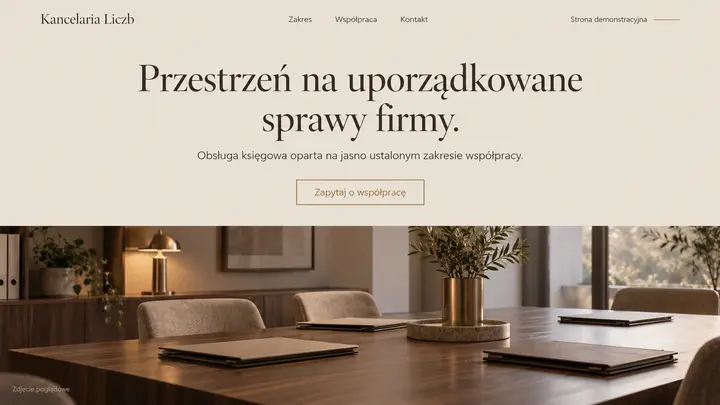 Projekt szablonu Premium dla branży Biuro rachunkowe — pierwszy ekran