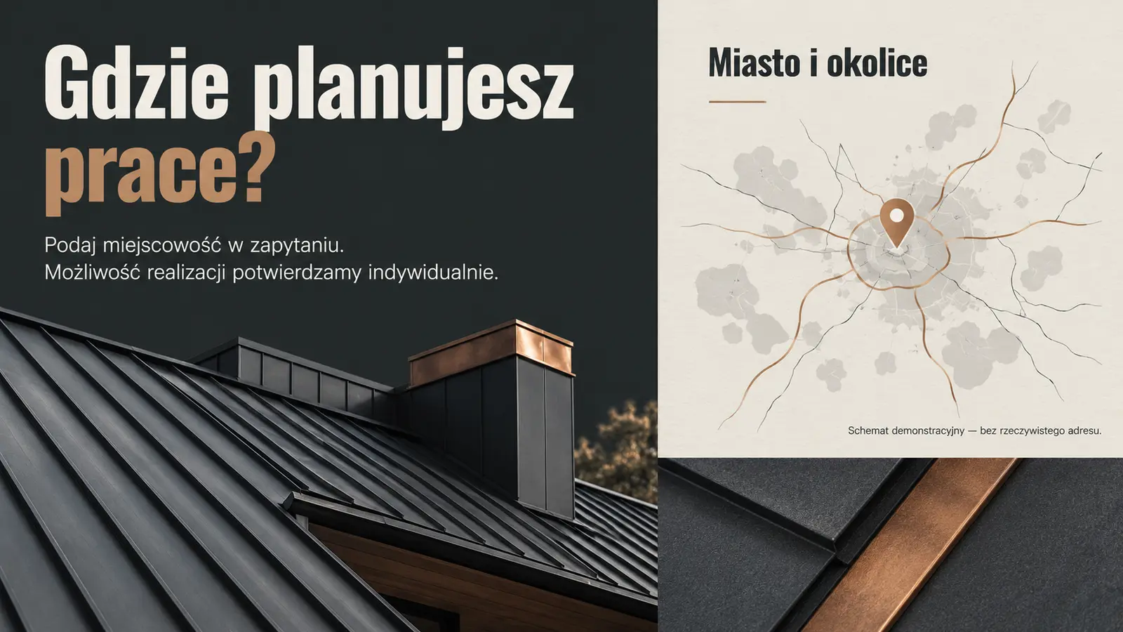 Projekt szablonu Galeria dla dekarza — sekcja Obszar