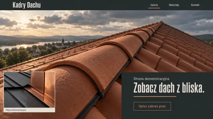 Projekt szablonu Galeria dla branży Dekarz — pierwszy ekran