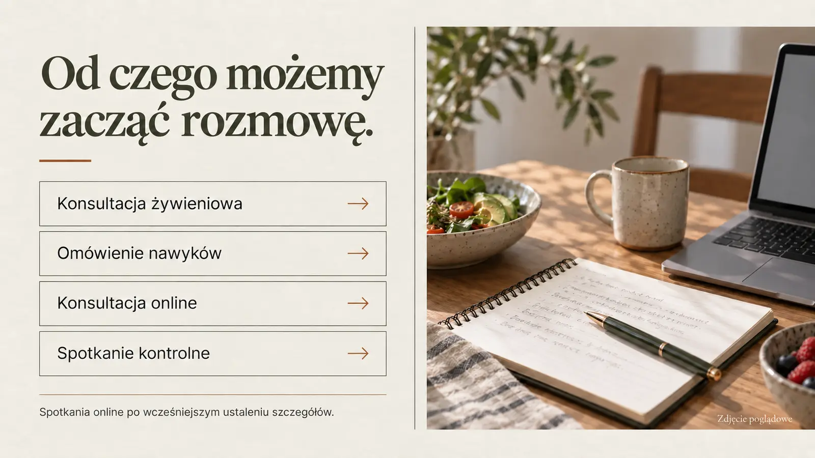 Projekt szablonu Ekspert dla dietetyka — sekcja Zakres i forma