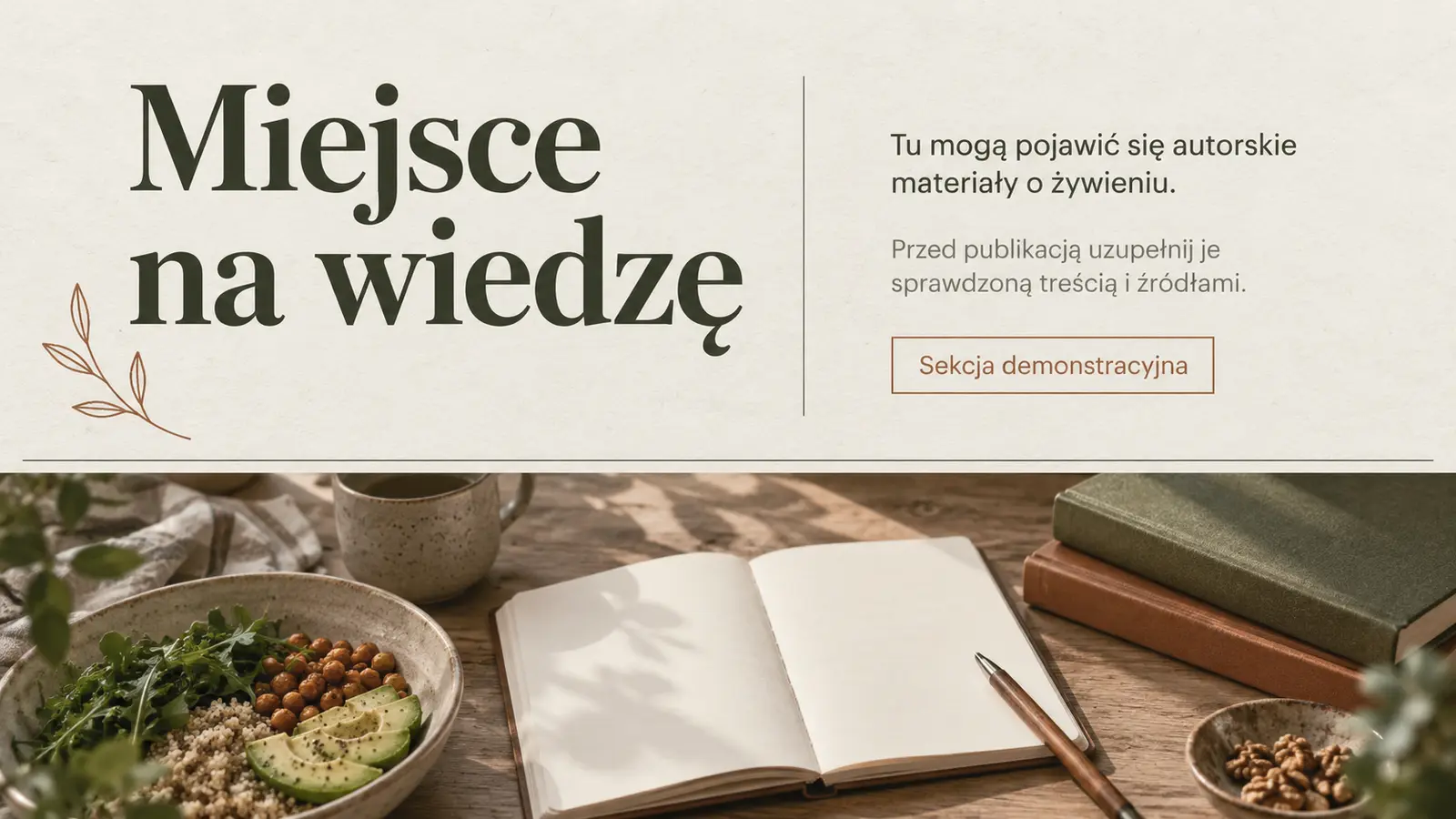 Projekt szablonu Ekspert dla dietetyka — sekcja Materiały edukacyjne