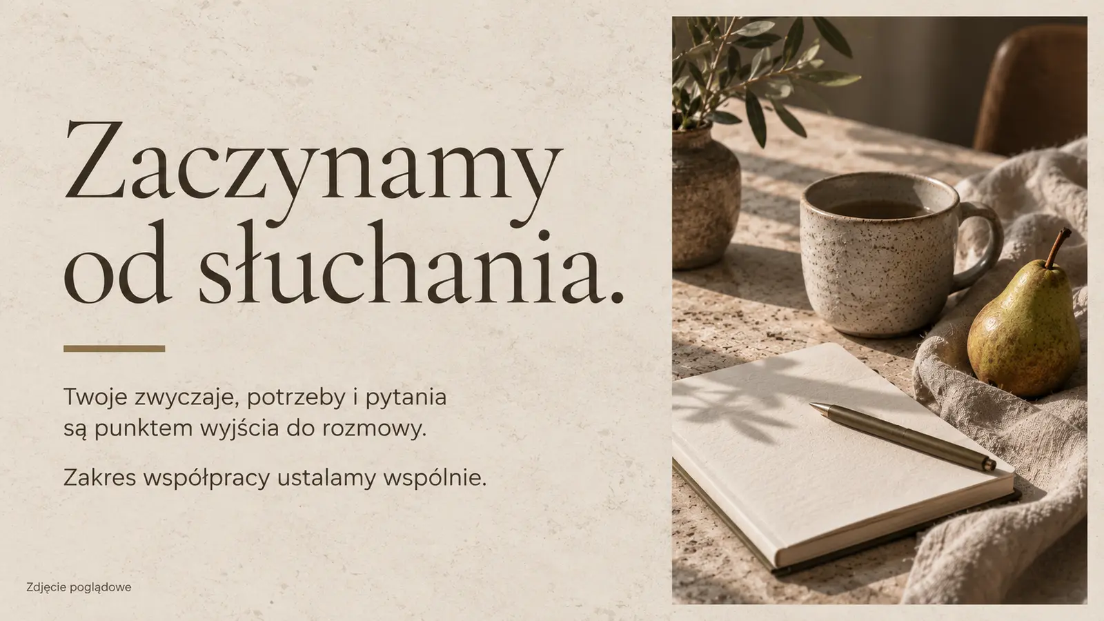 Projekt szablonu Premium dla dietetyka — sekcja Podejście