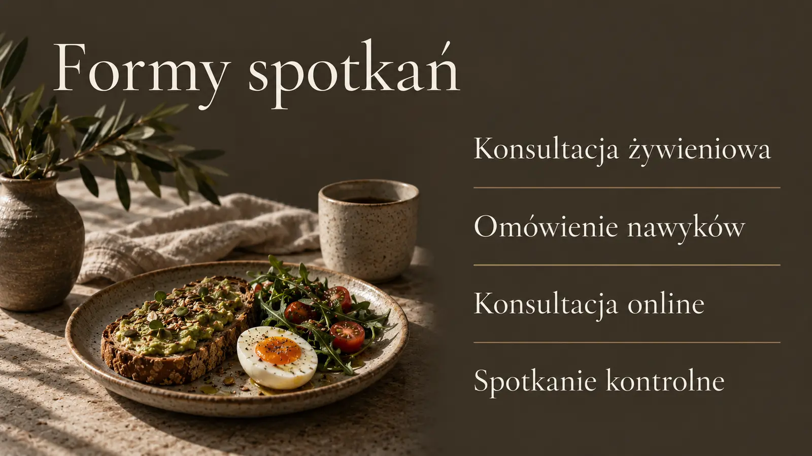 Projekt szablonu Premium dla dietetyka — sekcja Konsultacje