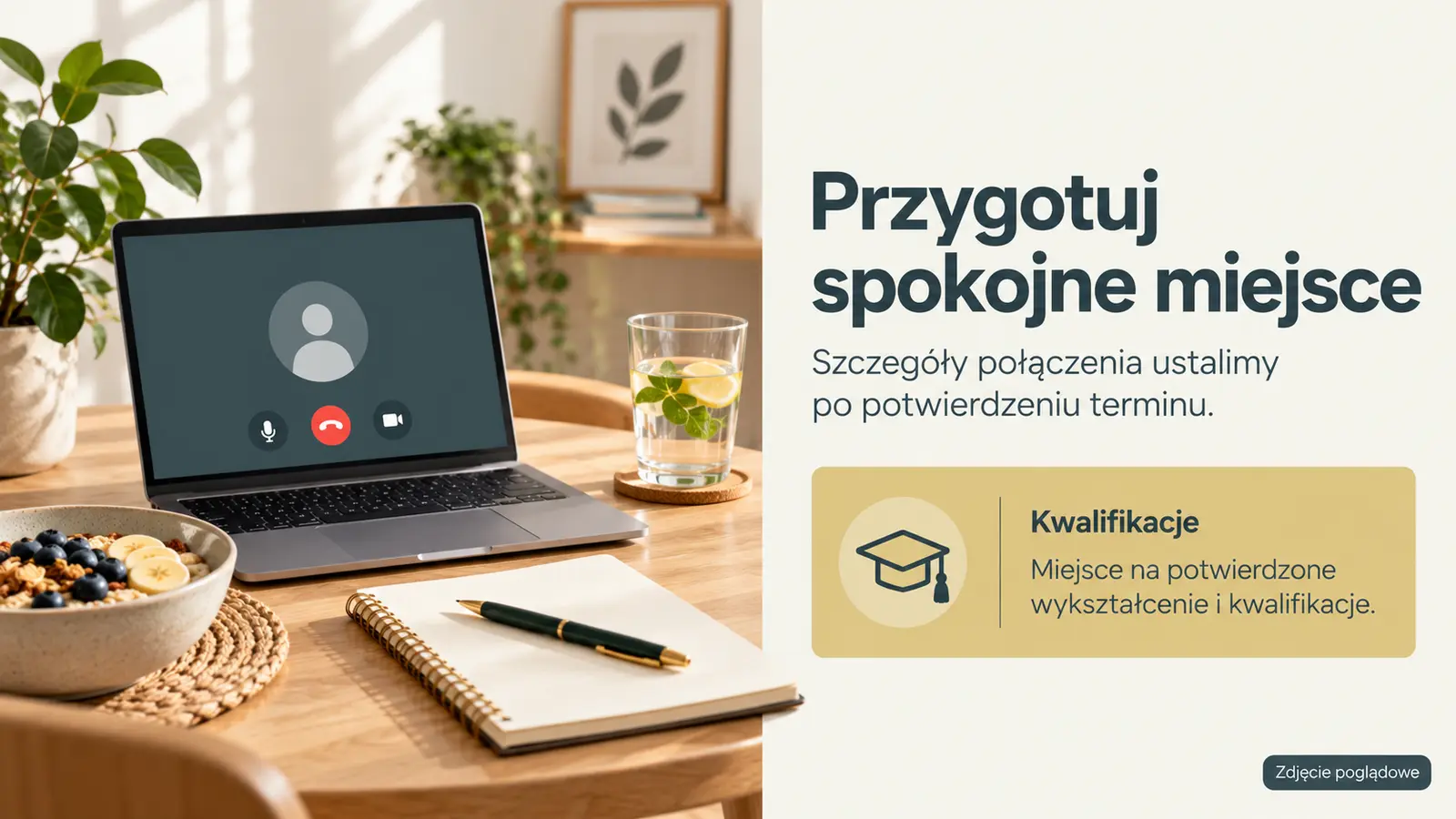 Projekt szablonu Rezerwacje dla dietetyka — sekcja Przygotowanie online
