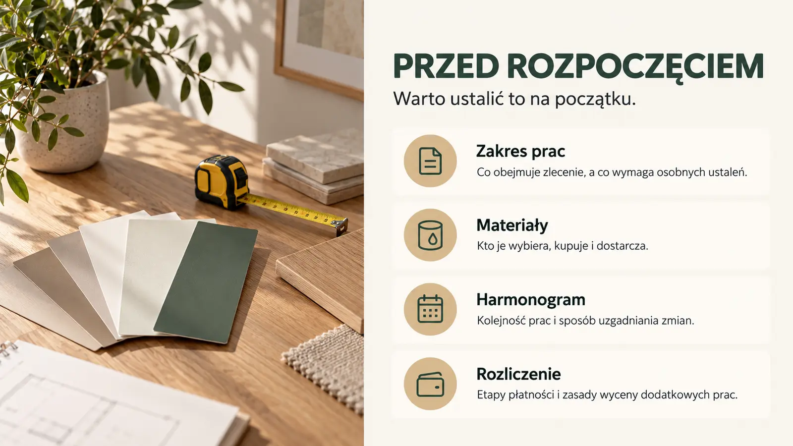 Projekt szablonu Klasyczny dla firmy remontowej — sekcja Zakres odpowiedzialności