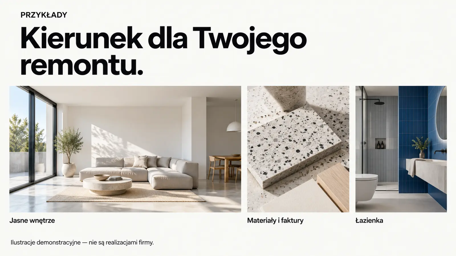 Projekt szablonu Nowoczesny dla firmy remontowej — sekcja Wnętrza