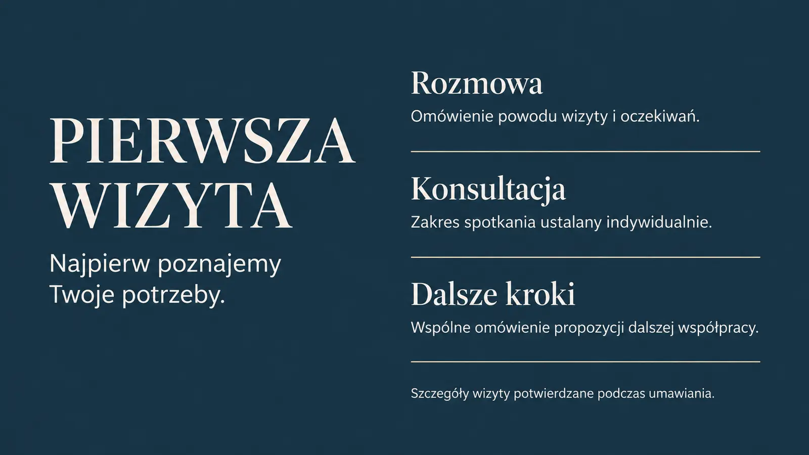 Projekt szablonu Ekspert dla fizjoterapeuty — sekcja Pierwsza wizyta