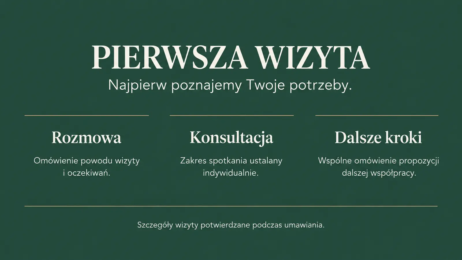Projekt szablonu Klasyczny dla fizjoterapeuty — sekcja Pierwsza wizyta