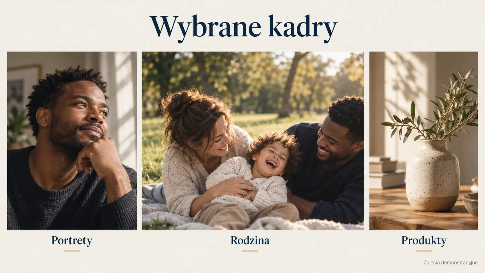 Projekt szablonu Klasyczny dla fotografa — sekcja Portfolio