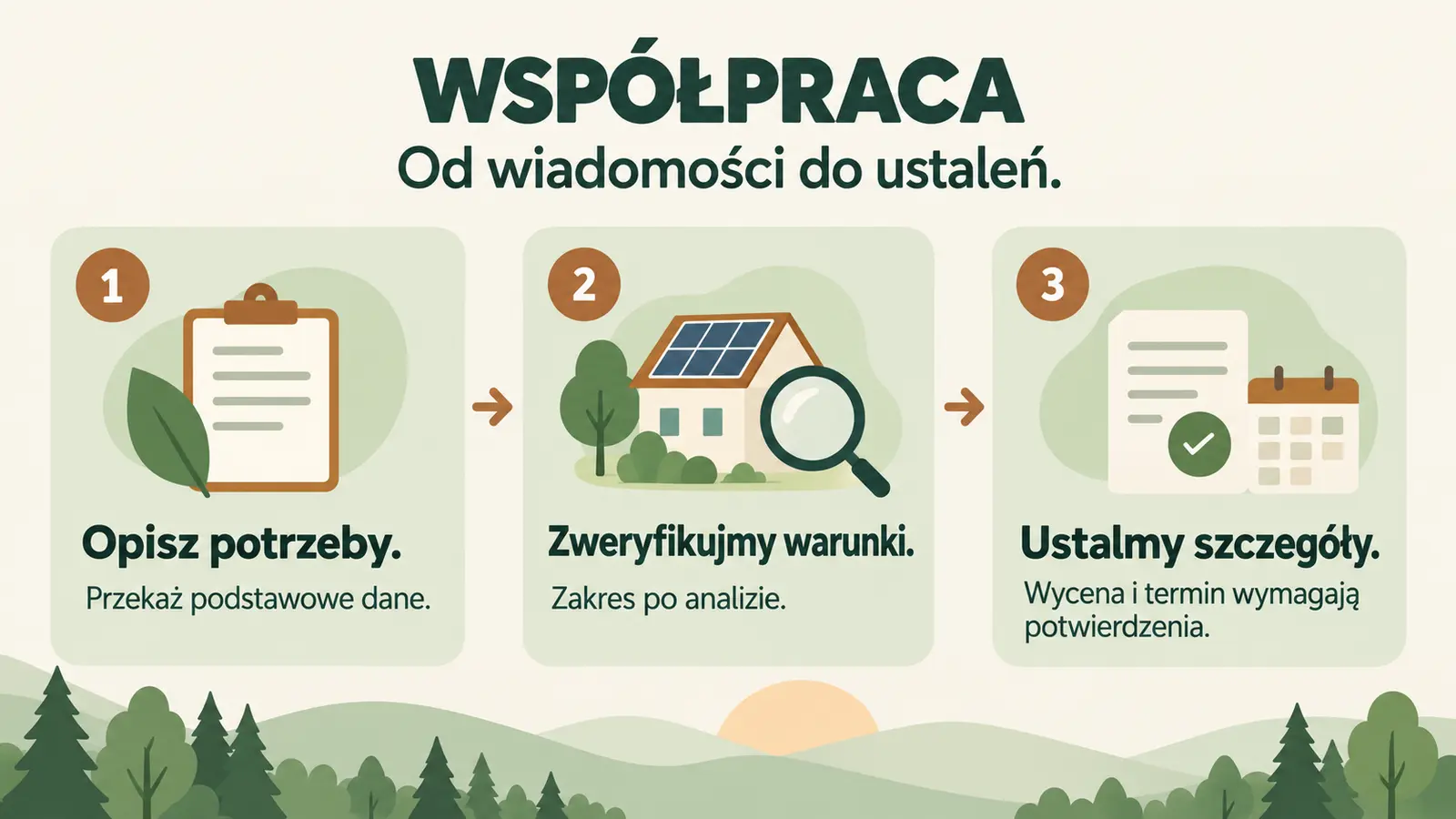 Projekt szablonu Lokalny dla firmy fotowoltaicznej — sekcja Współpraca