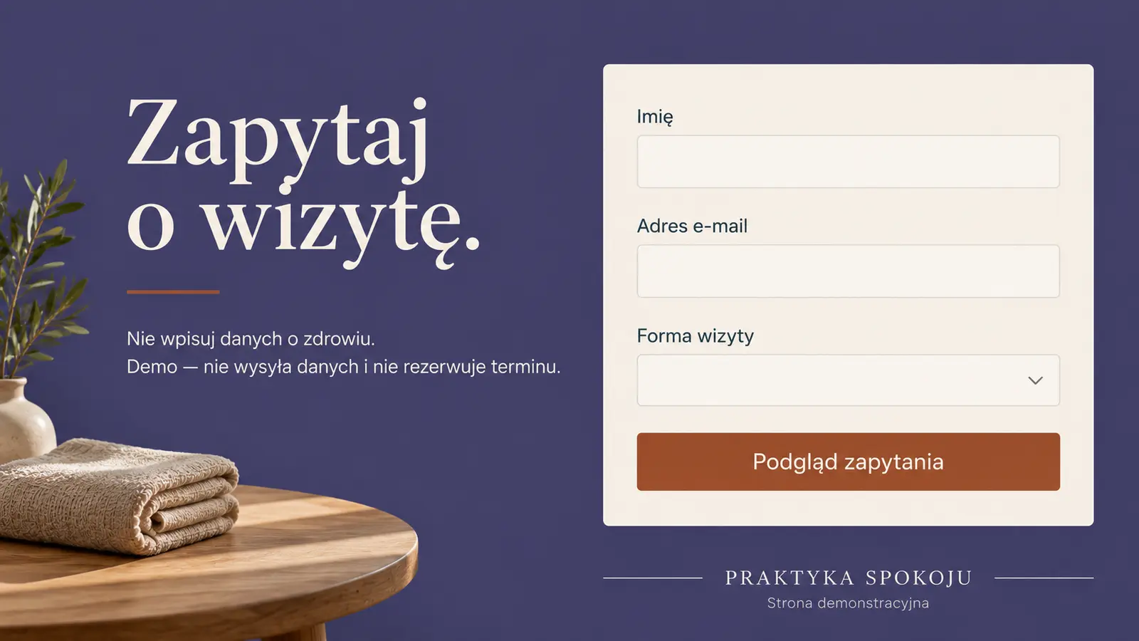 Projekt szablonu Ekspert dla gabinetu masażu — sekcja Kontakt