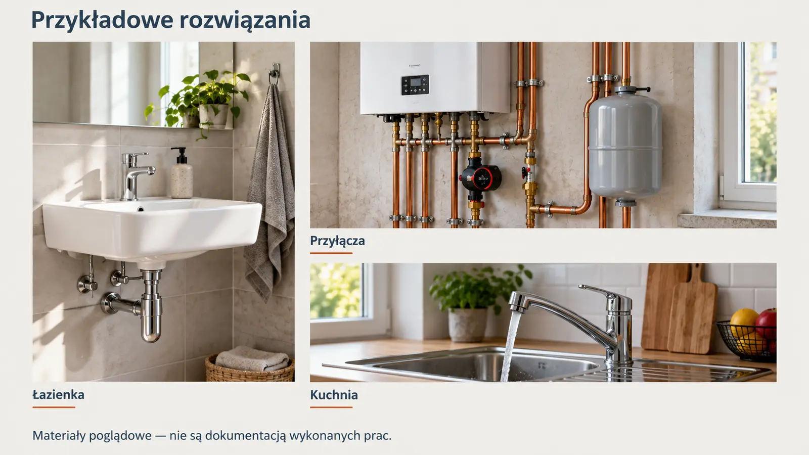Projekt szablonu Galeria dla hydraulika — sekcja Rozwiązania