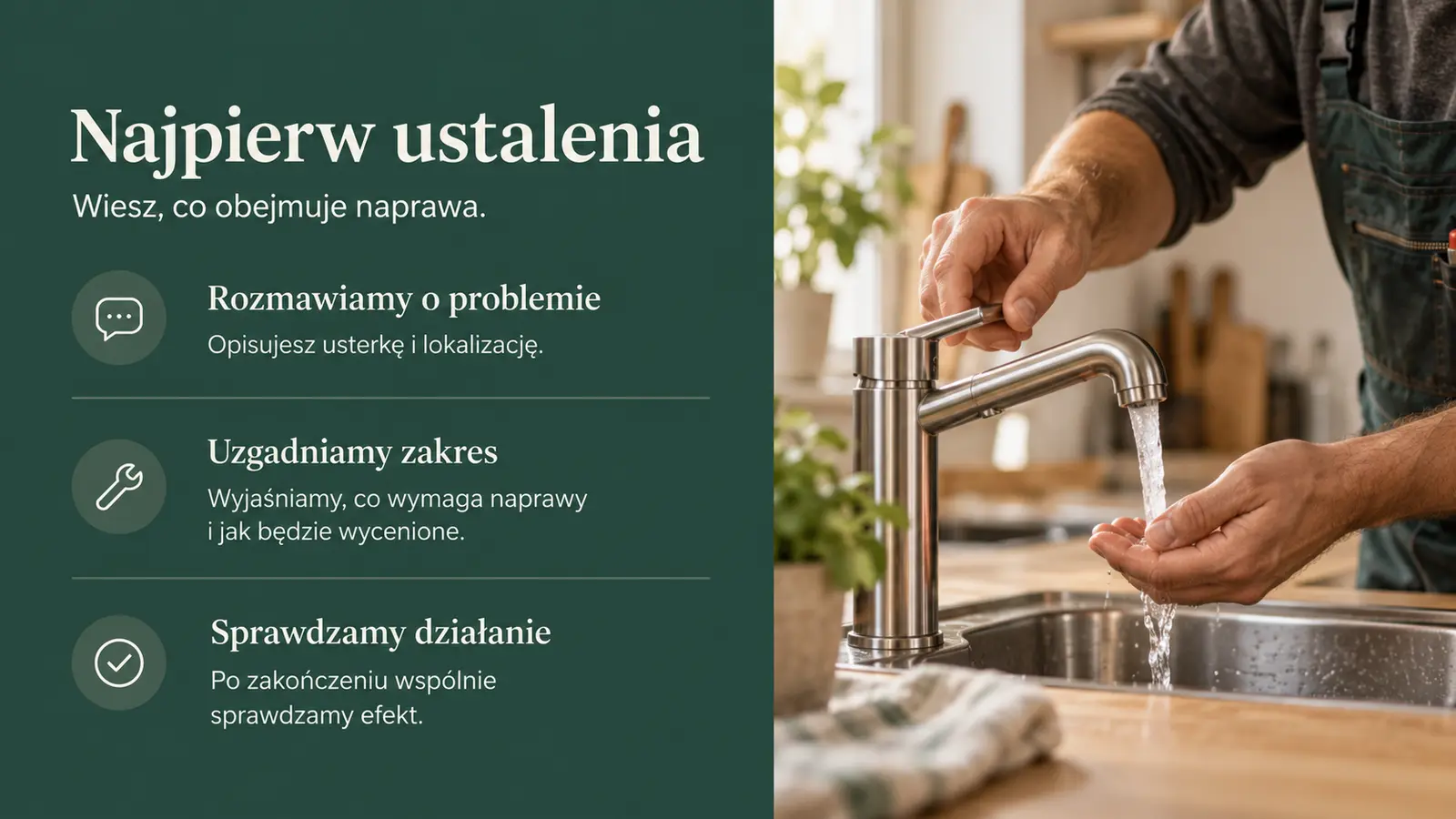 Projekt szablonu Klasyczny dla hydraulika — sekcja Zasady współpracy