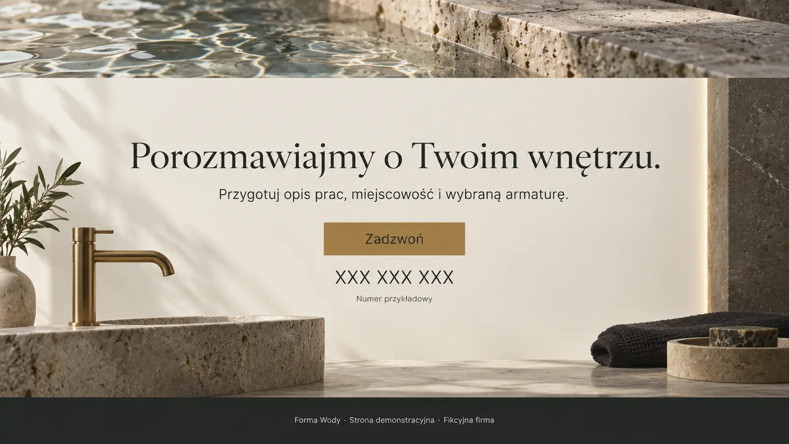 Projekt szablonu Premium dla hydraulika — sekcja Rozmowa o projekcie