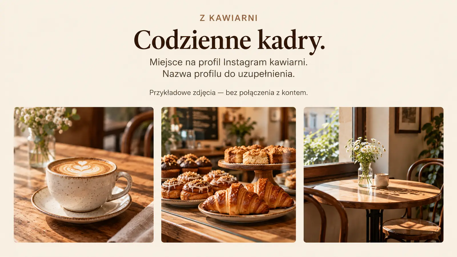 Projekt szablonu Klasyczny dla kawiarni — sekcja Miejsce na Instagram