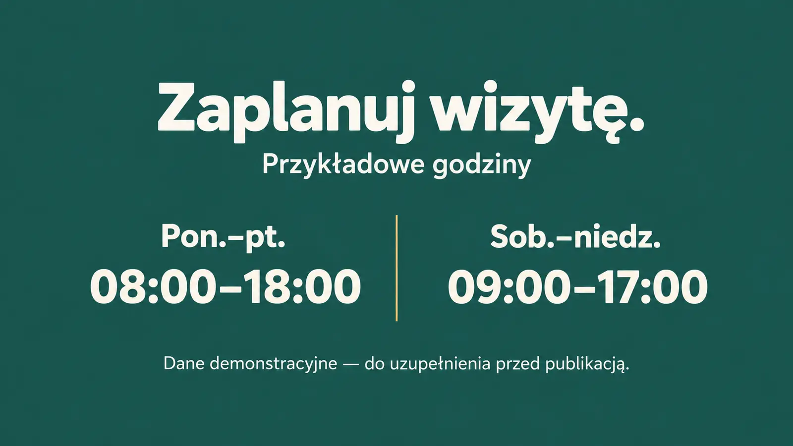 Projekt szablonu Lokalny dla kawiarni — sekcja Godziny