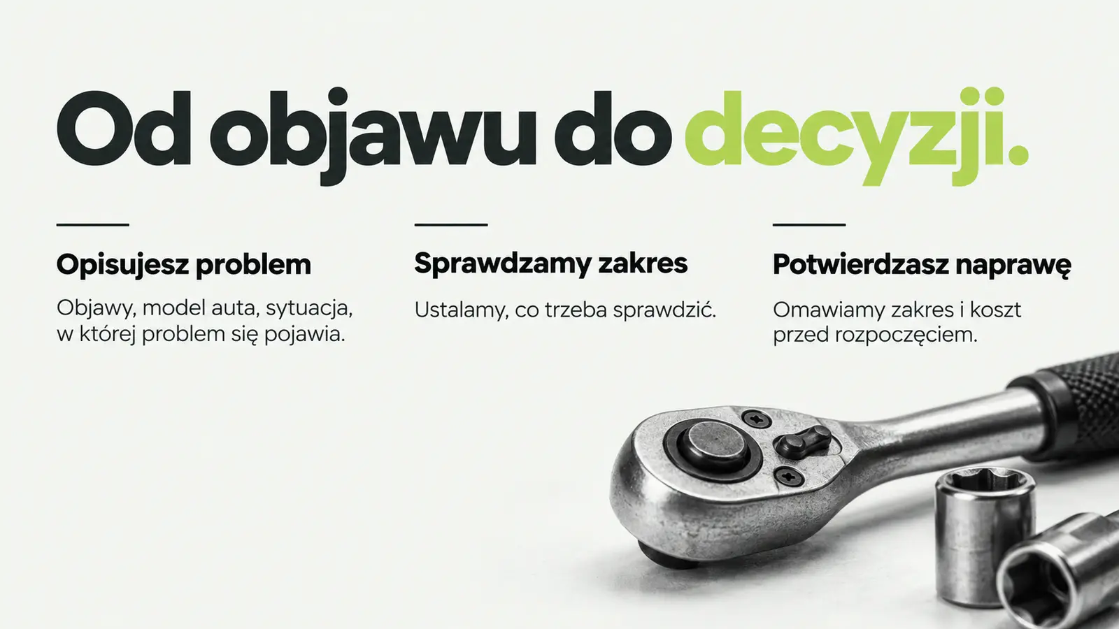 Projekt szablonu Nowoczesny dla warsztatu samochodowego — sekcja Jasny zakres