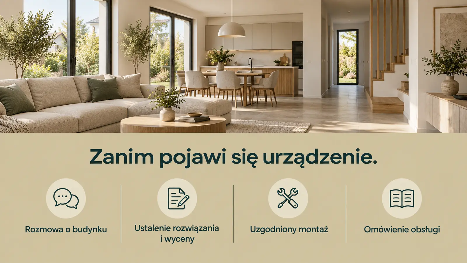 Projekt szablonu Galeria dla instalatora pomp ciepła — sekcja Etapy