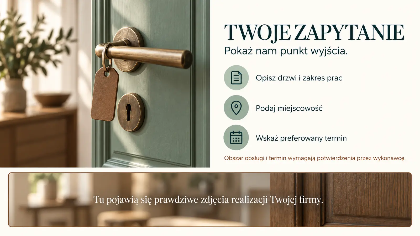 Projekt szablonu Galeria dla ślusarza — sekcja Przygotowanie zapytania
