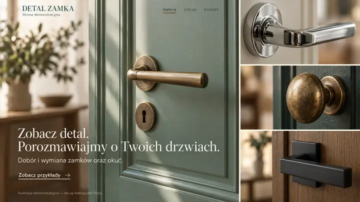 Projekt szablonu Galeria dla branży Ślusarz — pierwszy ekran