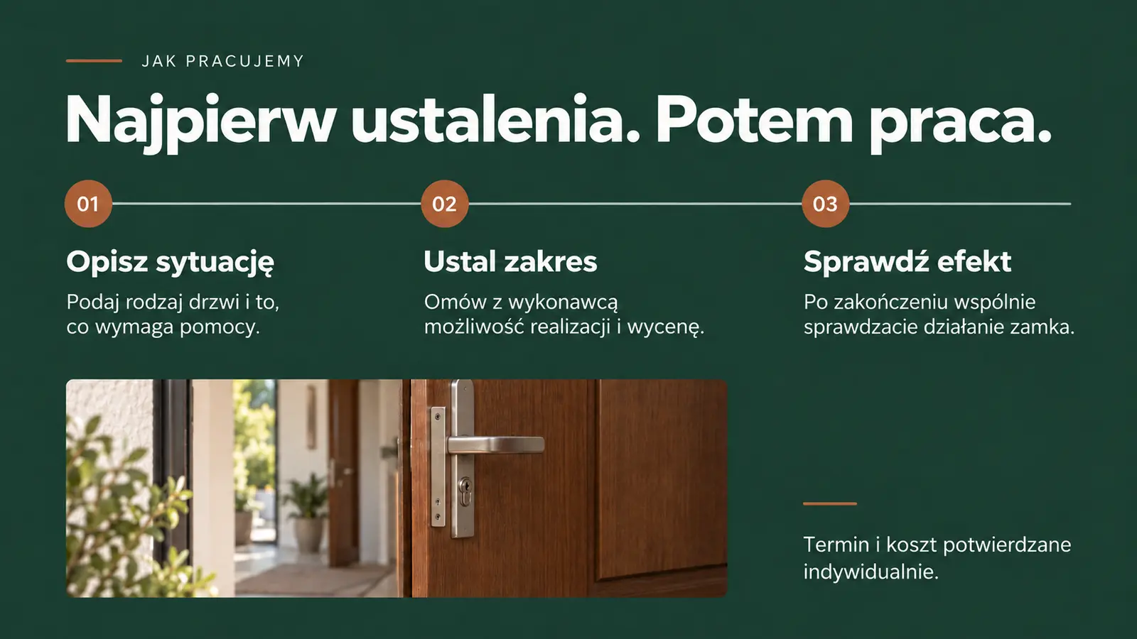 Projekt szablonu Klasyczny dla ślusarza — sekcja Przebieg zlecenia