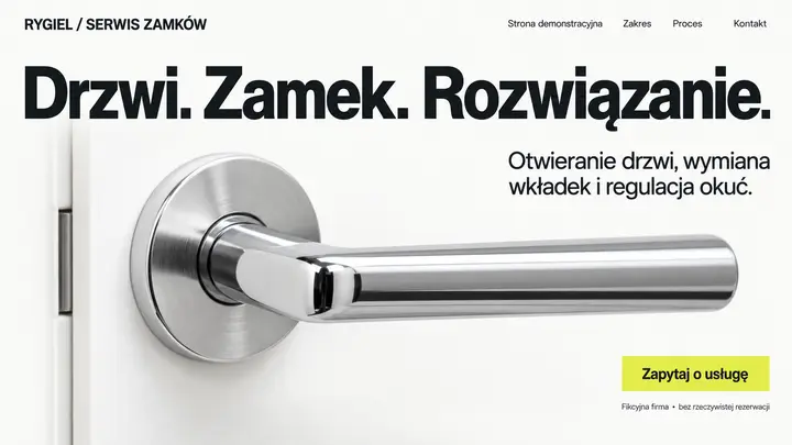 Projekt szablonu Nowoczesny dla branży Ślusarz — pierwszy ekran