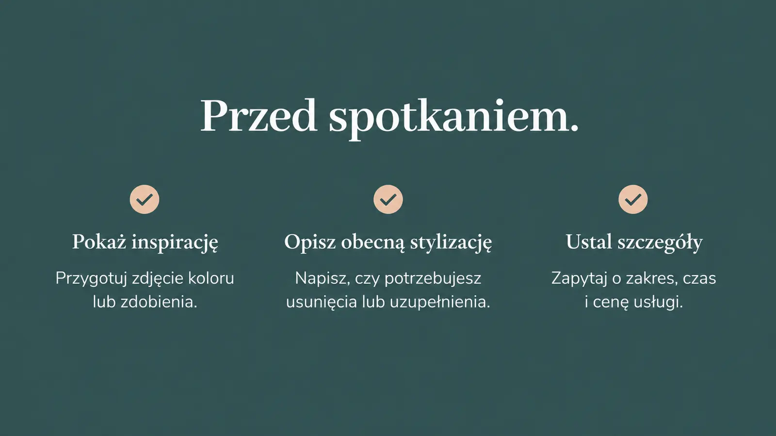 Projekt szablonu Lokalny dla stylistki paznokci — sekcja Przygotowanie