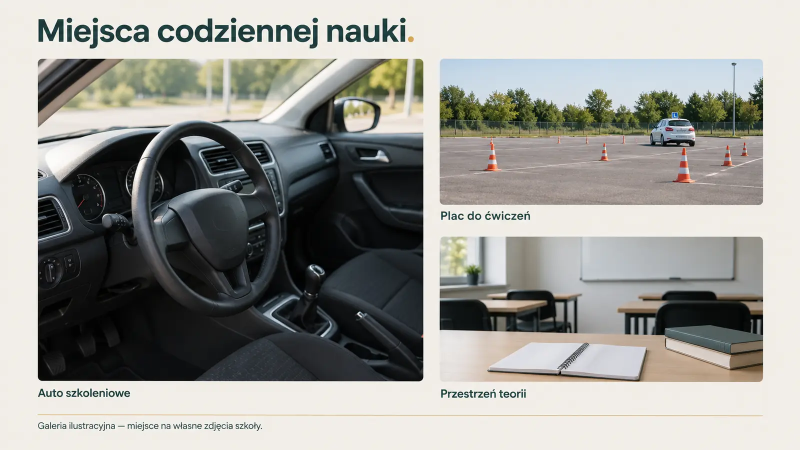 Projekt szablonu Galeria dla szkoły jazdy — sekcja Galeria ilustracyjna