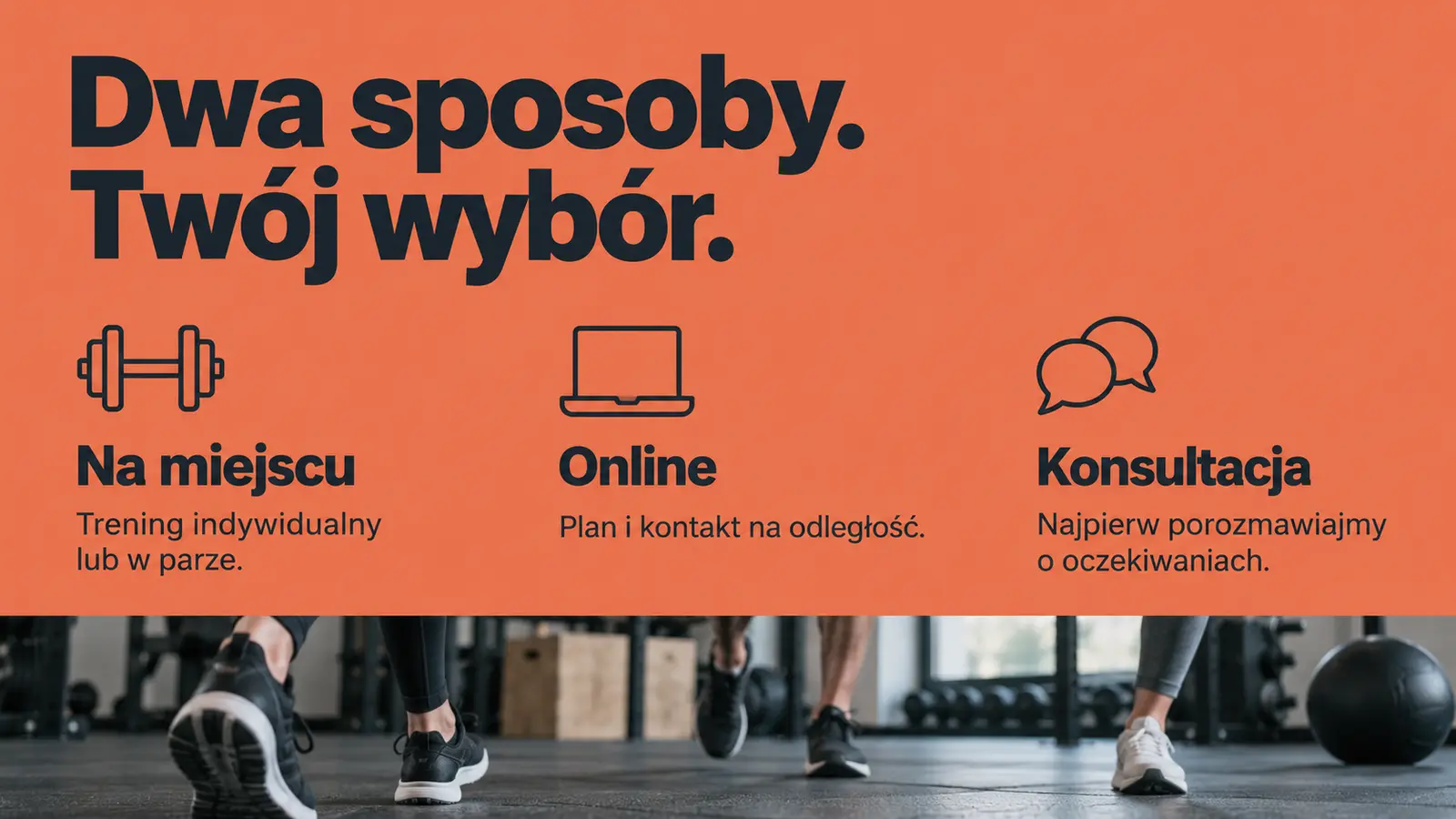 Projekt szablonu Nowoczesny dla trenera personalnego — sekcja Oferta