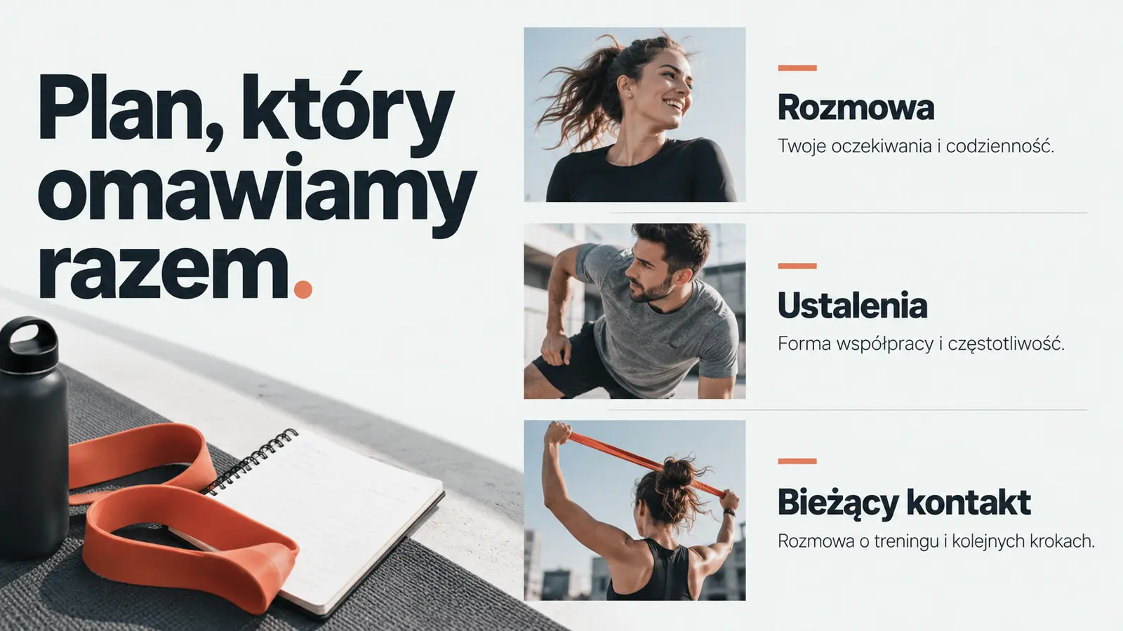 Projekt szablonu Nowoczesny dla trenera personalnego — sekcja Współpraca