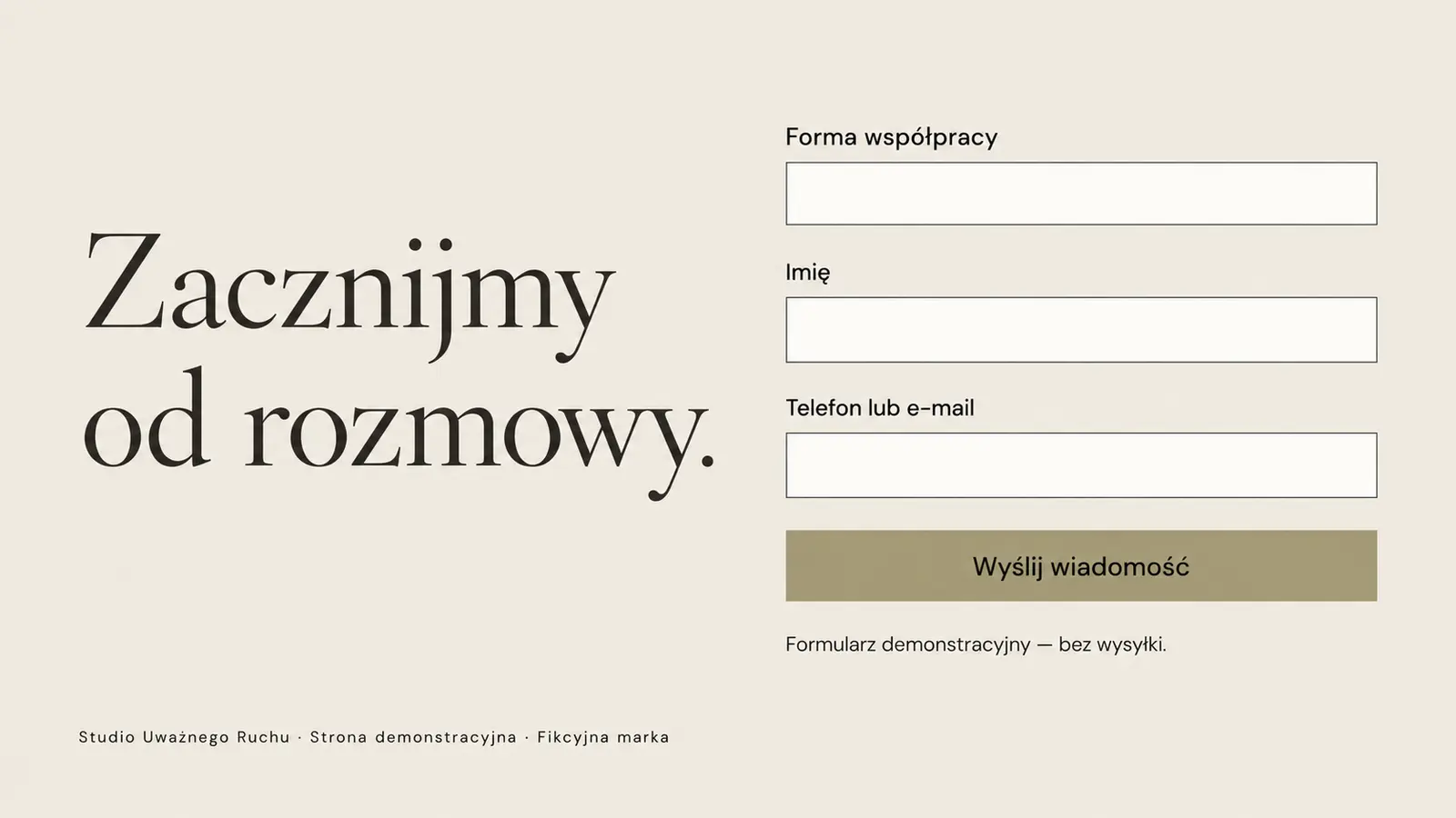 Projekt szablonu Premium dla trenera personalnego — sekcja Rozmowa