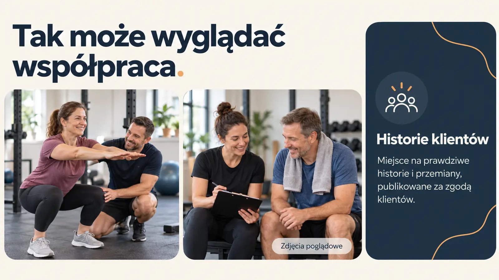 Projekt szablonu Rezerwacje dla trenera personalnego — sekcja Zobacz trening