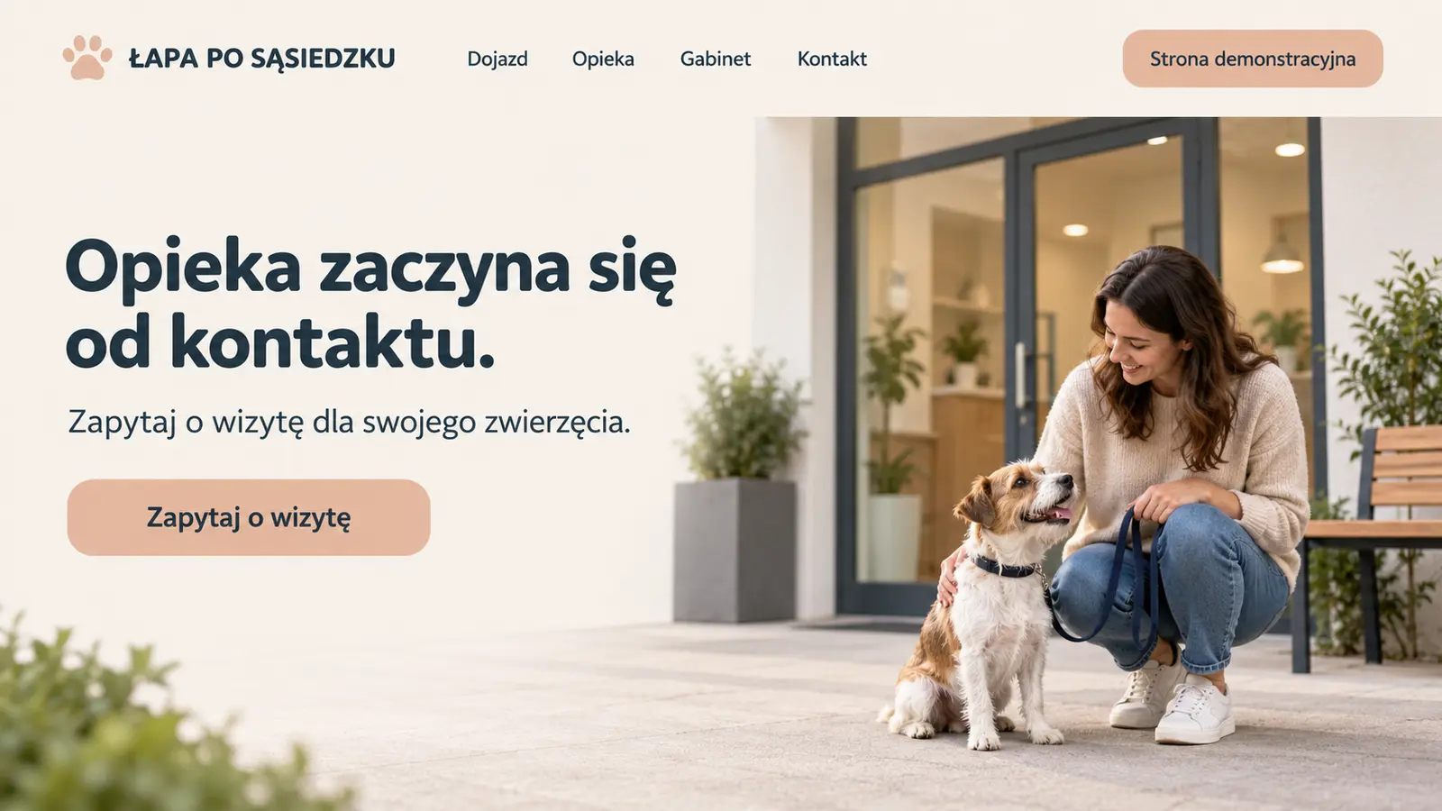 Projekt szablonu Lokalny dla gabinetu weterynaryjnego — sekcja Lokalny gabinet